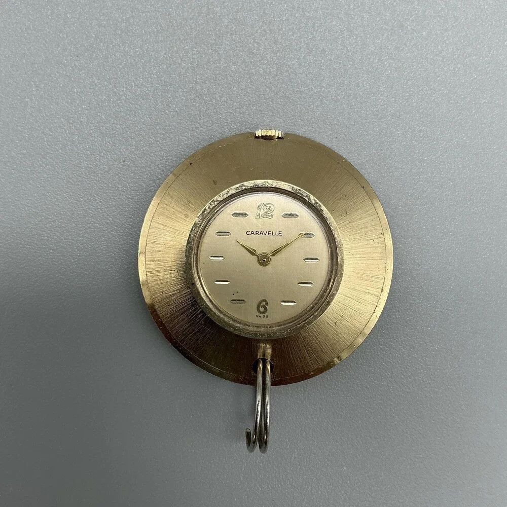 Vintage Caravelle Pendant Watch Women 36mm Gold Tone Manual Wind Swiss